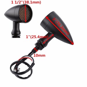 Clignotants LED à lentille en maille noire et ambre TCMT pour Chopper <span class=keywords><strong>Bobber</strong></span> Cafe Racer XF140450-B - Product Image 2