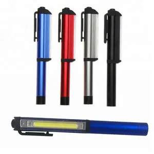 Droge Batterij Operated Magnetische Pen Zaklamp Draagbare Led Zaklamp Hand Werken Light Mini Pocket Cob Inspectie Lamp