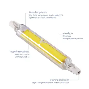 高ルーメンLED電球COB118mR7Sガラスカバー調光可能LEDCOBR7S電球 - Product Image 3