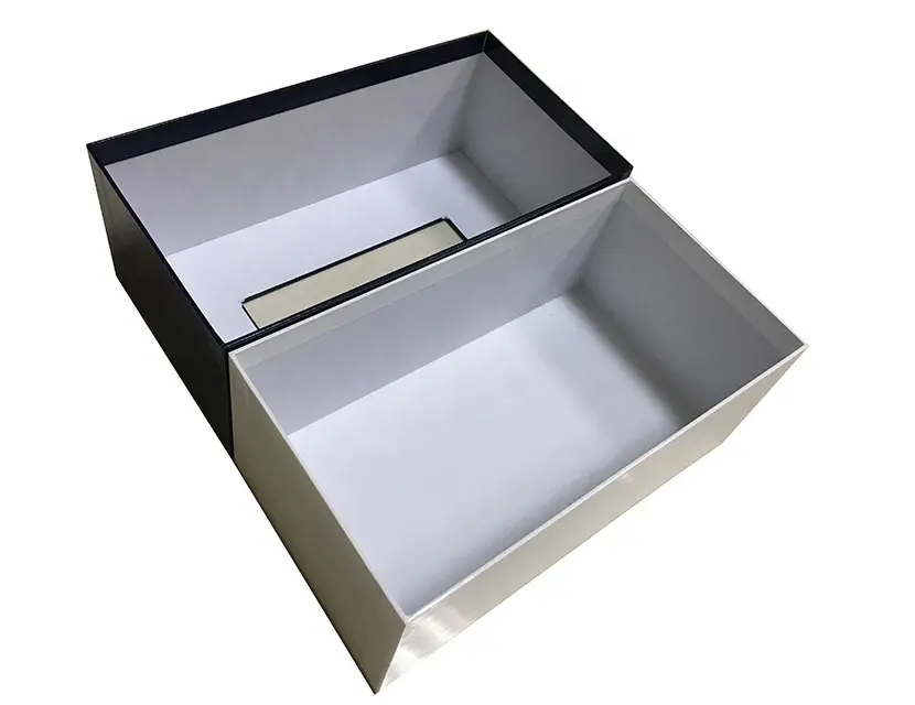 リサイクル可能な段ボールのふたとベースのティッシュボックスデザインブティック紙のティッシュボックスヒンジ付きのふたの段ボール箱