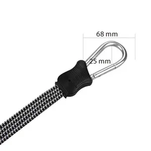 18mm Elastic Belt Elastic Band Flat Bungee Cords Strap With Carabiner Hook