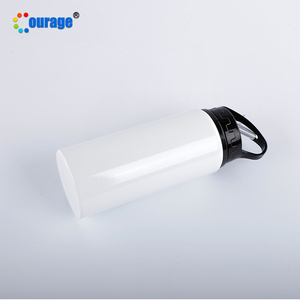 Botella de Agua de Aluminio con Tapa Negra de 600 ml, Estilo Moderno, para Sublimación, con Pajita - Product Image 3