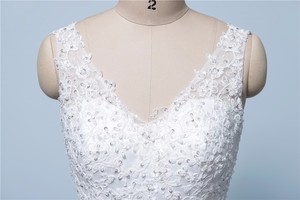 Robes <span class=keywords><strong>de</strong></span> <span class=keywords><strong>mariée</strong></span> en dentelle <span class=keywords><strong>de</strong></span> style A, nouvelle conception 2022, col en V, ceinture perlée, dos nu, sexy, vintage, <span class=keywords><strong>boutique</strong></span> en ligne chinoise W12245 - Product Image 3