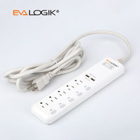 ZW1505 Z-wave App Remote Control, Setrip Daya Relay 5 Outlet Cerdas dengan Pengisi Daya USB