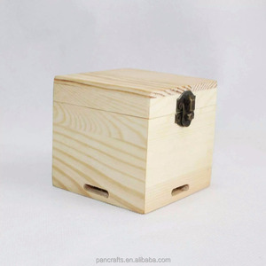 Regalo de bodas caja de almacenamiento de madera de pino sin terminar anillo jewely caja de presentación del embalaje - Product Image 6