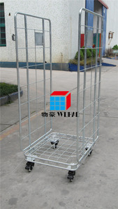 Tùy Chỉnh Nhiệm Vụ Nặng Nề Thép Lưới Lồng Cuộn Xe Đẩy Container Mạ Kẽm Có Thể Gập Lại Kho An Ninh Xe Đẩy - Product Image 5