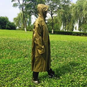 MR04 Oxford <strong>Canvas</strong> with PVC PU Coating Rain Wear Jacket Green Desert Tan Brown Color Custom Made with Snap Button - Product Image 4