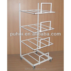 Estante de metal de pie para el suelo, estante de exhibición para tienda de venta al por menor de alambre ajustable inclinado, accesorio de varios niveles, almohadillas de papelería, promoción - Product Image 2