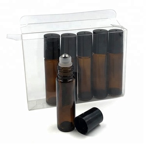 Rotolo di vetro ambrato da <span class=keywords><strong>10</strong></span> <span class=keywords><strong>ml</strong></span> su bottiglia a rullo per profumo di olio essenziale con sfera rimovibile in acciaio inossidabile - Product Image 2
