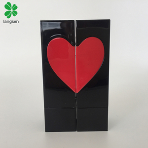 Beauty Plastic square Red Heart Lipstick <strong>Tubes</strong>, BPA Free Lipstick Containers, love Heart Lipstick <strong>Tube</strong> - Product Image 3