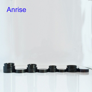 Lüks 5ml 15ml 30ml 50m 100m 200ml UV menekşe göz kremi cam kavanoz yuvarlak siyah menekşe siyah krem cam kavanoz düz kapak - Product Image 4