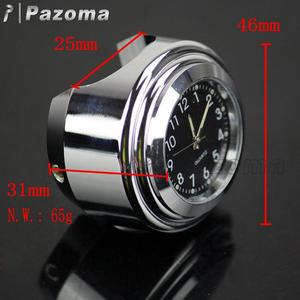 Montre d'horloge de <span class=keywords><strong>moto</strong></span> en métal chromé pour Cafe Racer Bobber Chopper Cruiser Sportster avec guidon 1" - Product Image 6