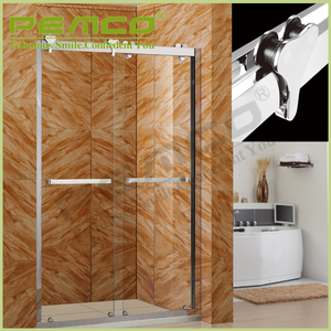 Nuevamente diseño rueda colgante acero inoxidable 304 puertas correderas <span class=keywords><strong>de</strong></span> cristal sin marco ducha pantalla - Product Image 3