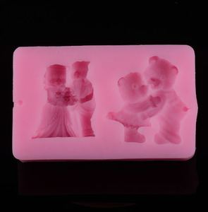 Moda Progettato Bella Figura Dell'orso 2 Cavità Del Silicone Mini Stampi per dolci Per I Bambini - Product Image 2