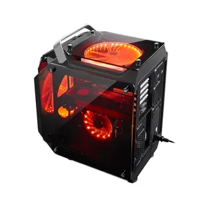 Wholesale high end Desktop Aluminum Full Tower amazing diamond aluminum gaming pc COMPUTERS case horizontal