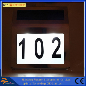 Placa de puerta de número de casa solar luces luces para el hogar - Product Image 1