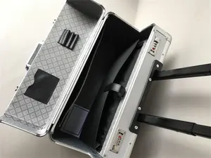 Suerte de aluminio caso piloto con ruedas maletín