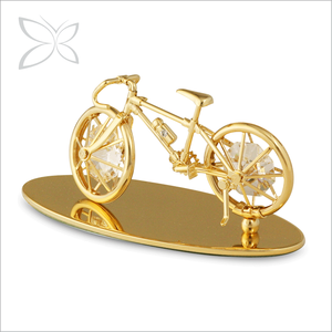 Figura Decorativa de Bicicleta con Temática Deportiva, Chapada en Oro, de Cristal Tallado Brillante, 10x5.1cm, 0.1kg, Decoración para Escritorio y Hogar - Product Image 4
