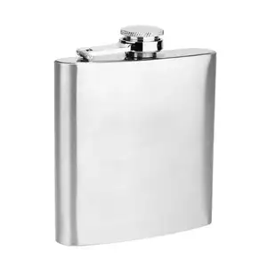 7oz metal body material stainless steel pocket hip flask flask with custom design cn zhe 7oz drinking wine 7oz mini white box