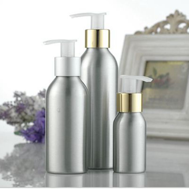 Pump Bottle 100ml Empty Aluminum Conditioner Shampoo 24/410 Aluminum Switch Pump Bottle 40ml 50ml 100ml 120ml 150ml 250ml Silver Shampoo Bottles