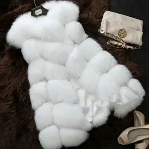 Hot Selling LadyのFaux Fur Vest Quality Soft Fox Fur Waist Coat