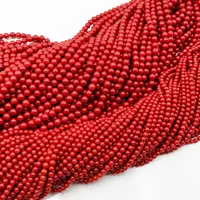 Perles rondes de corail en bambou, couleur mer rouge, bricolage, bijoux à la mode, fabrication de colliers, 15.5 pouces par support, 4mm 5mm 6mm 7mm 8mm 9mm, offre spéciale