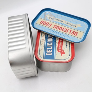 Boîte en fer blanc avec logo personnalisé <span class=keywords><strong>Sardine</strong></span> avec gaufrage Rectangle métal bambou fer blanc pour pain alimentaire bonbons chocolat pizza sushi emballage - Product Image 3