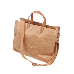 Chất Lượng Cao Casual Phụ Nữ Đi Du Lịch Tote Tyvek Messenger Có Thể Giặt Kraft Túi Giấy