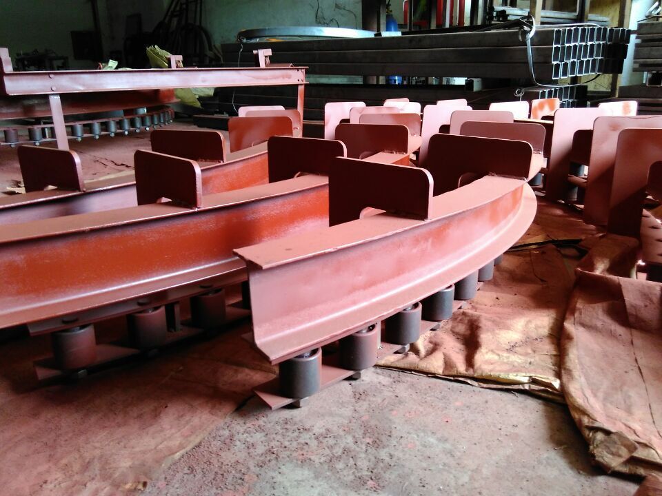 Powder coating gas tank carry line overhead conveyor trolley and chain X348