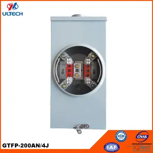 200A Square 4 Jaws Single Phase Energy Meter Socket