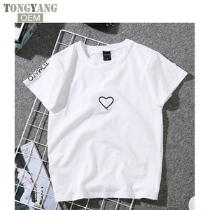 TONGYANG verano forma de corazón camiseta mujer hermosa primavera verano camisa moda camisa Cool Tops <span class=keywords><strong>camisetas</strong></span> Streetwear Casual - Product Image 4