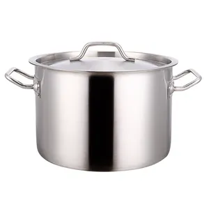 Commercial induction thickened three layers stainless steel kitchen stock pot