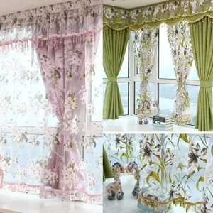 China manufacture L shape curtains pastoral sofa curtain designs