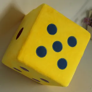 20cm square shape yellow plush sponge stuffed soft toy dice