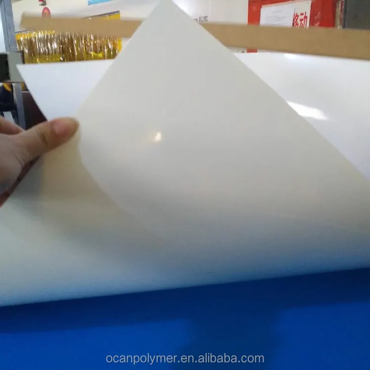1.0mm kalınlığı Milkly beyaz parlak opak plastik sert PVC levha için mobilya
