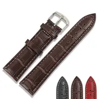 QUEENA Watchbands جلد PU جلد طبيعي WatchBand الفولاذ المقاوم للصدأ مشبك قفل حزام (استيك) ساعة حزام من الجلد