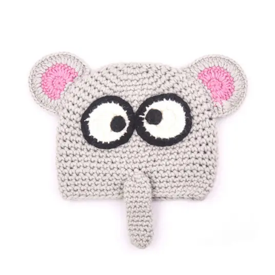 Wholesale funny animal face acrylic crochet winter baby beanie hat new arrival baby animal winter hat