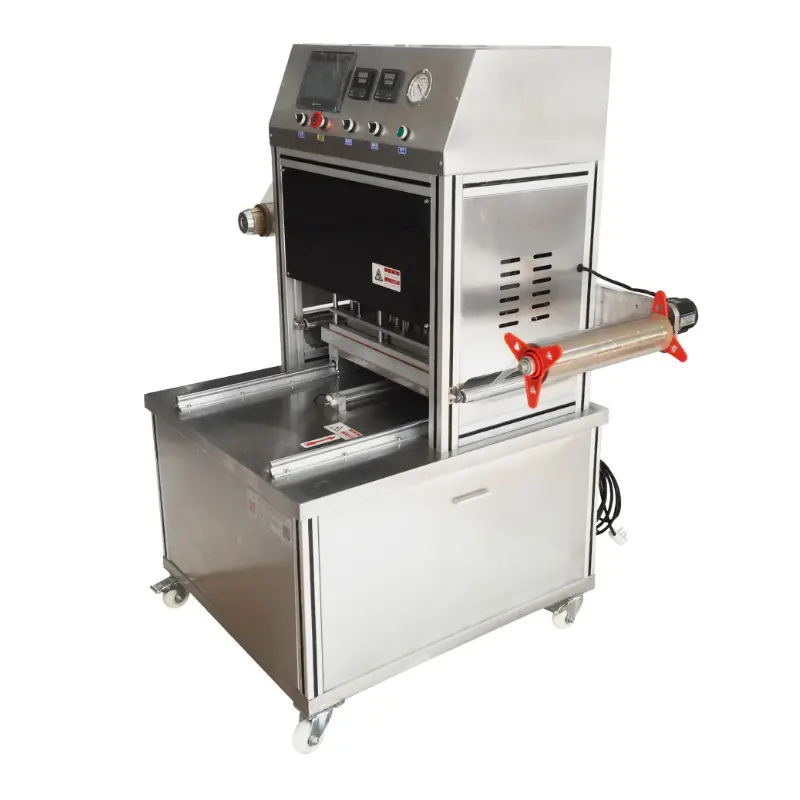 Factory price Automatic food tray sealer vacuum nitrogen flushing tray sealing machine to Europe