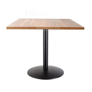 Industrial italian new model cheap round white oak rubber walnut solid wood restaurant 70x70 dining table