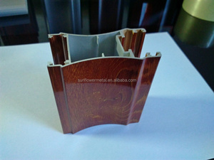 Fornitura di fabbrica di alluminio estruso profilo di colore del legno per porta scorrevole - Product Image 2