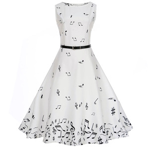 2019 di Estate Midi Floreale Stampato Abito Vintage Tunica 50 s Grande Swing Retro Senza Maniche Abito Da Sera Femme - Product Image 3