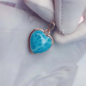 Natural <strong>Larimar</strong> Charm Pendant 18k Gold <strong>Jewelry</strong> Heart Shape <strong>Jewelry</strong> for Girls Handmade Birthstone <strong>Jewelry</strong> - Product Image 4