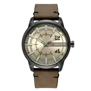 CURREN 8306 Men's Simple Style Watches Quartz Movement Fashion&Casual Colorful Leather Band Watches
