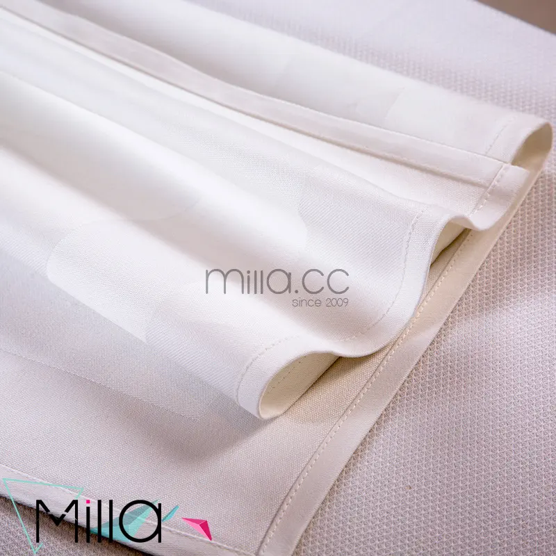 White table cloth satin band 100% cotton tablecloth