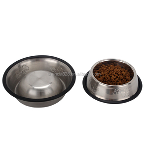 Cibo per animali domestici per cani o ciotola per l'acqua mangiatoia antiscivolo ciotole, tazze e secchi in acciaio inossidabile per cani con cerchio in Silicone 500 pezzi accetta - Product Image 2