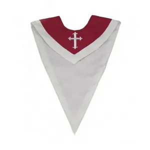 Church sash choir stole with Border Royal Maroon and White Reversible Choir Stoles