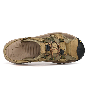 Personnalisé Grande Taille 38-47 Sport de Plein Air Pieds Nus Plage Sandales En <span class=keywords><strong>Cuir</strong></span> Véritable Hommes D'été <span class=keywords><strong>Homme</strong></span> Chaussure <span class=keywords><strong>Homme</strong></span> Mâle Appartements - Product Image 2