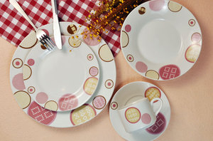 Service de table de 16 pièces en porcelaine, vaisselle avec motifs de <span class=keywords><strong>points</strong></span> <span class=keywords><strong>blancs</strong></span>, avec impression parfaite - Product Image 5