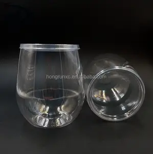 12OZ Unbreakable Plastic Outdoor Wine Glass With Lid