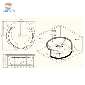 Alanbro Luxe Construit baisse <span class=keywords><strong>Baignoire</strong></span> À Remous <span class=keywords><strong>Douche</strong></span> Bain À Remous BC654 Aucune Jupe - Product Image 6